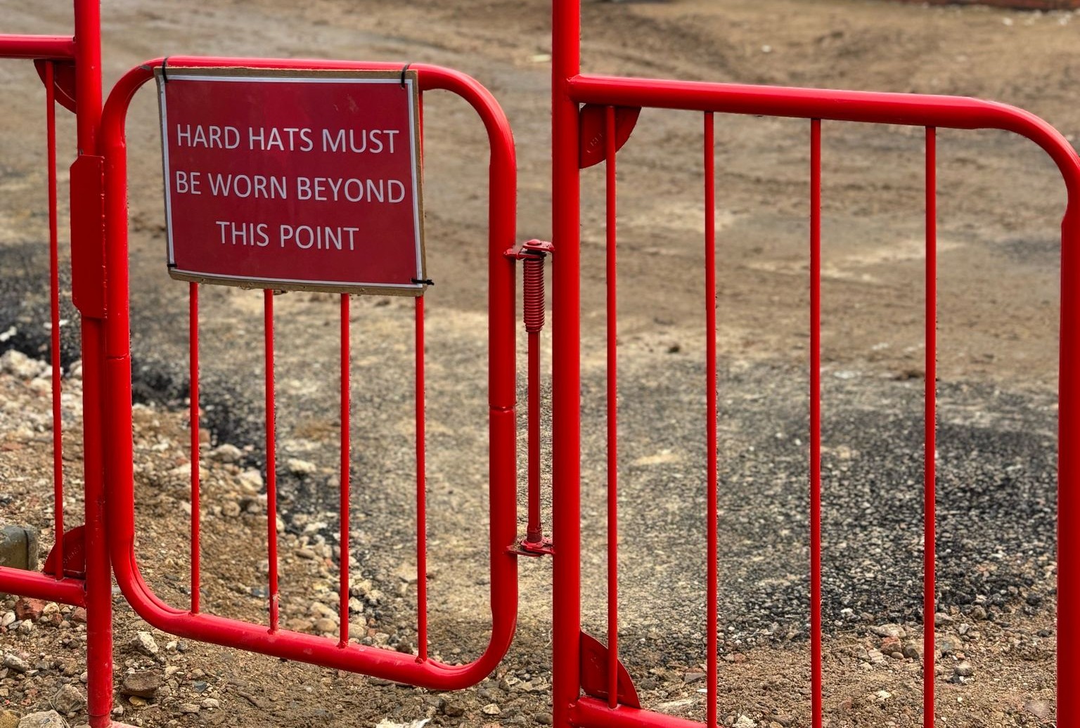 Construction site health and safety signs and mandatory workplace compliance symbols.